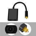 【MIGA PALAZA】 Dual Port Adapter Audio Toslink Digital Optical Audio Splitter Adapter Audio Cable 1 in 2 out - intl. 