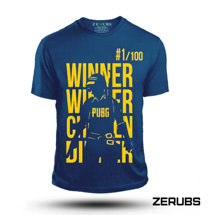 ZERUBS PUBG MOBILE Character Neon Cotton Half Sleeves T-Shirt for men