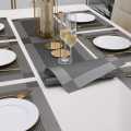 6//8/10 Set Table Mat & Table Runner Set | Heat Resistant, Stain Resistant, Washable PVC Woven Placemats for Dining Table | Table Mat Size 12x18 Inch, Runner Size 12x56 Inch. 