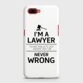 Oppo A3s Cover I am a Lawyer Hard Cover- Design 18 Case. 