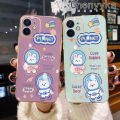 Chenyyka For vivo V17 V19 Neo V19(Indonesia) Case Cartoon Cute Bear Rabbit Luxury Plating Phone Cases Square Edge Pattern Design Plated Shell Camera Lens Shockproof Protection Cover. 