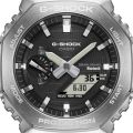 Casio G Shock GA 2100 Series G-Steel Mens Shock Resistance Round Silver (Bio-Based) Resin Case Analog-Digital Solar Power, World Time, Stop Watch, Timer, Alarm, LED Light, Calendar, Multi-Function Black (Bio-Based) Resin Strap Watch-GBM-2100-1ADR. 
