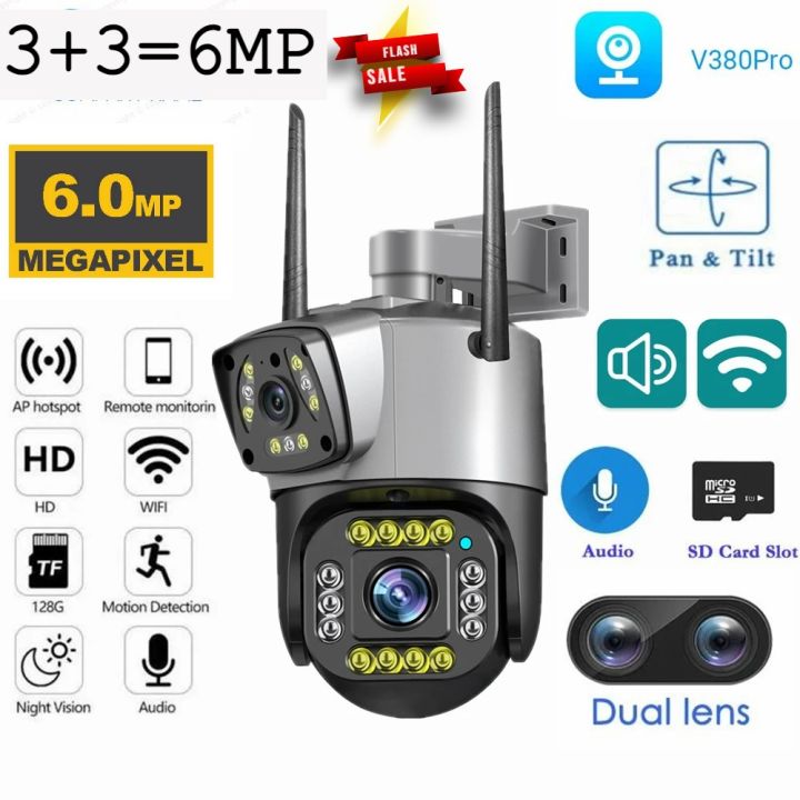 6 MP 3+3 MP Dual Lens Security Camera V380 Pro Smart Home 6MP Auto Tracking Waterproof Outdoor Wireless WIFI IP Camera for home, Office, school, shop
