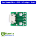 5/10 pcs Micro USB To 5 Pin Dip Connector Socket Type-B Female 5 Pin To Dip 2.54 mm Pin With Soldering Adapter Board connector by Electrica. 