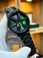 Wheel Watch Rotation Wheel Sports Car Rim Luxury Men's Watch Spinning Alloy Wheel Watch for Boys Men Creative Fashion Men Stainless Steel & Leather Straps Watch. 