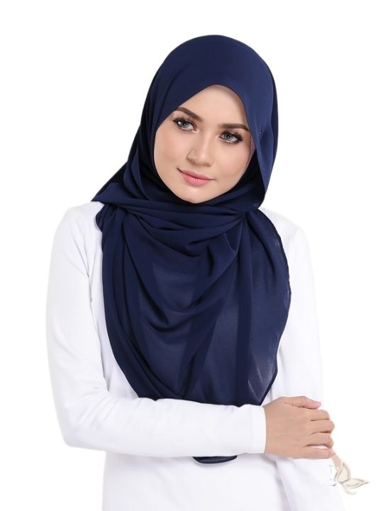 navy blue chiffon hijab