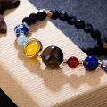 Bead Bracelet Solar System Design Astronomy Galaxy Themed Rock Beads Bangle. 