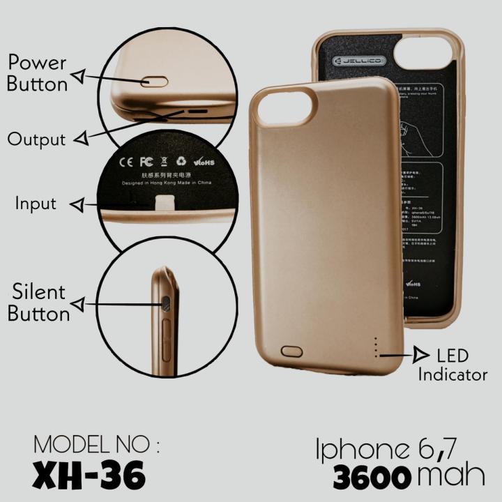 i phone power bank Portable Charging Case For iphone  7/ 6/ xh-36 3600mAh