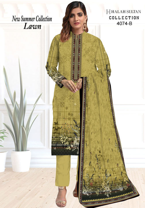 Dhagakari by HZ Textile Embroidered Lawn Unstitched 3 Piece Suit - DEC-1005 - HZ25DKL - Off White - Summer Collection main image 1