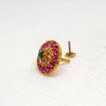 Pure Gold Jewellers-Pink Stone Gold Nose Pin for Bridal-Gold Nose Stud Pink Stones and Elegant Designs for women, brides and girls. 