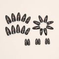 24pcs y2k Cool False Nail Tips Ins Gold Foil Retro Red Nails Manicure Set Almond False Nail Patch for Girl Women Wearable. 