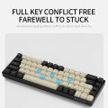 MUCAI MK680 USB Gaming Mechanical Keyboard Red Switch 68 Keys Wired Detachable Cable RGB Backlit Hot Swappable. 