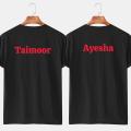 Personalized Printed T-Shirts for Couples Lovers husband wife Girlfriend boyfriend - Customize with Your Name in English or Urdu - Message your name if you want t shirt with your own name - Summer T shirts for boys girls ladies men gents couple. 