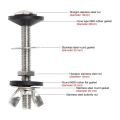 4 Pack Toilet Tank to Bowl Bolt Kits Cistern Bolts Kit,Stainless Steel Toilet Pan Fixing Fitting with Double Gaskets. 