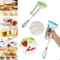 Semi Mixer Egg Beater Manual Self Turning Stainless Steel Whisk Hand Blender Egg Cream, Easy flow blender 5x faster. 