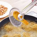 Imported Small Multi-functional 2 in 1 Fry Tool Filter Spoon Strainer With Clip,Oil Frying BBQ Filter Stainless Steel Mesh Strainer Kitchen Tool Frying Mesh Colander Quick Strain Stainless Steel Tong Colander Frying Mesh. 