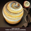 USB LED Night Light Galaxy Glass Ball Lamp 3D Planet Moon Lamp Home Decor. 