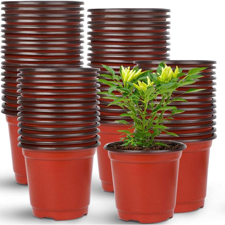 10Pcs Paper Plastic Flowerpot Flower Nursery Pots Garden Seedling Planter Container(DEPTH 3 INCHES-LENGTH 4 INCHES -WIDHT 4 INCHES)