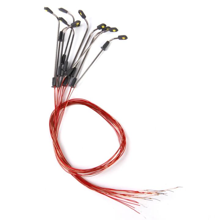 10x Model LED Lamp Lights Single Head Street Park Scenery Layout 1:300 Scale