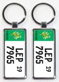 Metal keychain Number Plate Design Double Side. 