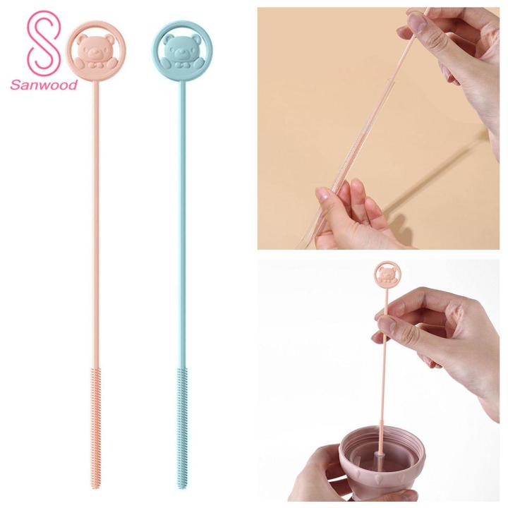 Silicone Straw Cleaning Brush Reusable Silicone Straw Brush Set Easy Cleaning for Drinks Bottles less Than Extra Long Pipe Cleaner
