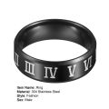Finger Ring Luxury Jewelry Gift Stainless Steel Roman Number Print Men Band for Prom. 