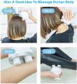Rechargeable Electric head massager, 4 Kneading muscle heads portable handheld body massager, 76 message spots 4 modes head meridians stress relief vibration electric scalp massager Type-C USB charging massage easily carrying for indoor outdoor home. 