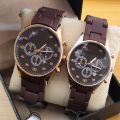 Pack Of 2 New Trendy Rubber Chain Strap Colorful Couple Watch For Couples Fashion/Casual Watch. 