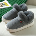 Plush Cotton Shoes for Men and Women Winter Warm Fleece-Lined Thickened Home Non-Slip Confinement Ankle Wrap Cotton Slippers Indoor Home. 