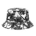 2022 New Unisex Fashion Summer Reversible Black White Coconut Tree Printed Fisherman Caps Bucket Hats Gorro Pescador Men Women. 