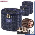 2pcs Fancy Tweed Beauty Box Makeup Cosmetic Organizer Kit for Girls. 