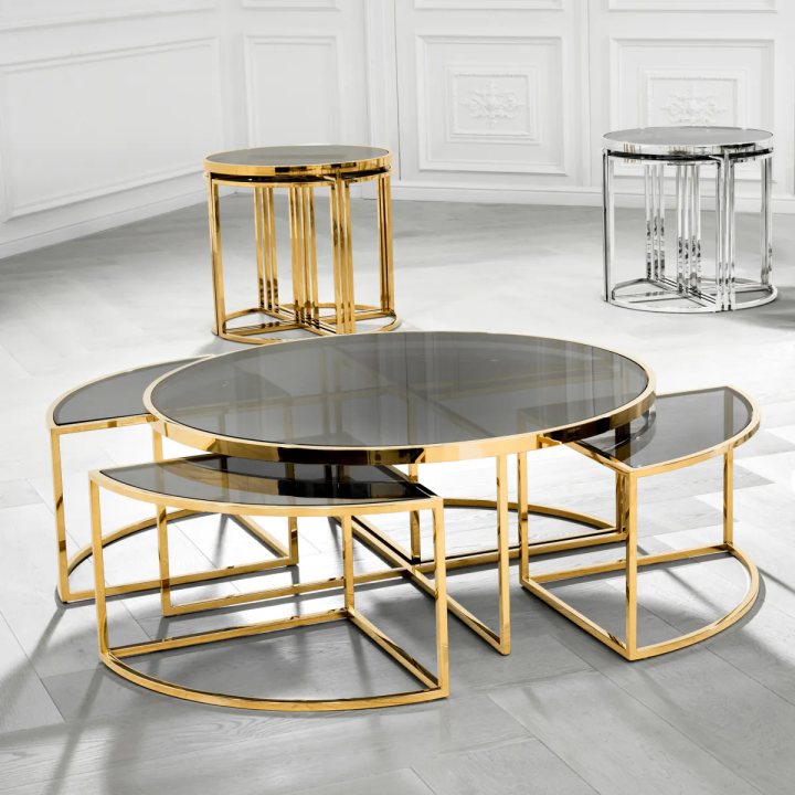 Glass Curved Corner Coffee Table: Modern Center Table and Stylish Cocktail Table - Elegant Glass Design for Your Living Space - Ideal Coffee Table to Elevate Your Home Decor