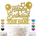 PERSONALISED Happy Birthday Cake Topper - Birthday Party Cake Topper, Birthday Decoration, Customized topper with ANY NAME, ANY AGE. 