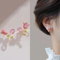 Alloy Pink Earrings Feminine Charm 1.8*1.4cm Tulip Earrings  Studs for Casual Outings Formal Events Young Adults Gift Option Accessory Collection. 