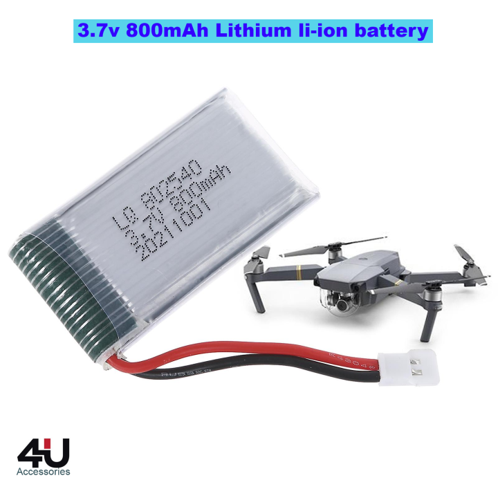 3.7v 800mah Lithium Battery for rc Drone Helicopter and rc Toys Size: 45mm x 25mm x 9mm