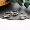 Punk Irregular Rings With Opal Aesthetic Egirl Hollow Vintage Stone Rings For Women Y2k Open Ring Trendy Jewelry. 