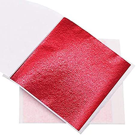 RED Gold Le@f Foil Paper S0NAY ka warak Chandi ka Warak Art Craft Design Frame Decorative Material School College Project