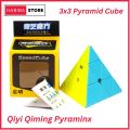 Original Qiyi Qiming 3x3 Pyramid Cube Sticker less Best Quality Fast Speed Triangular Magic Cube Smooth Educational Puzzle Toys. 