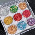 9 Colours Glitter Eyeshadow Palette, Shimmer Ultra Pigmented, Shining Eyeshadow Pearlescent Make-Up, Highly Pigmented Shimmer, Matte Glitter, Makeup Palette. 