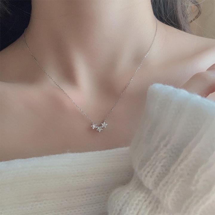 Fashion Shinny Star Necklace Cute Korean Style Clavicle Chain