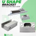 Electric Bolt Lock U Bracket Aluminum Alloy Bracket Mini Bracket for Access Control System Frameless Glass. 
