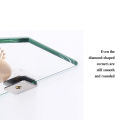 Wall-Mounted Perforated Storage Rack Corner Glass Shelf Stainless Steel Base Shower Floating Shelf for Kitchen Balcony. 