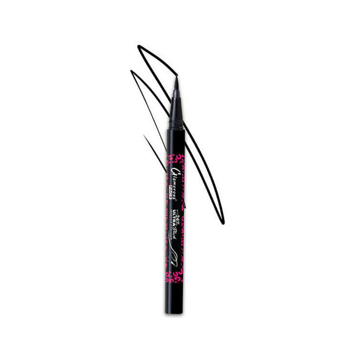 Glamorous Face Ultra Black Marker Eyeliner, Pen Eyeliner Water and Sweat Resistant Non-Smudge with Matte Finish and Thin Tip for Sharp Intense Lines (Black)