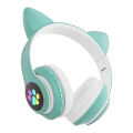Cat Headphone / P47 Ear Wireless Bluetooth Headphones - Glowing LED Light-Up Foldable Headset for Kids and Adults. 