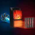 Portable Electric Flame Heater Fireplace Mini Wall Outlet Flame Heater. 