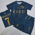 Kids Al Nassr C Ronaldo T- Shirt and Short Kit Football 2024 Jersey. 