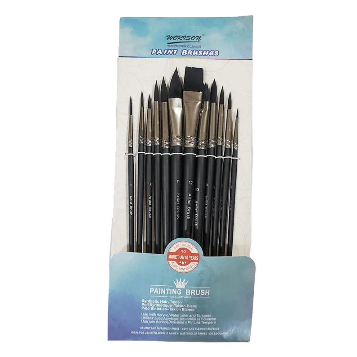 Worison%20Professional%20Artist%20Synthetic%20Squirrel%20Hair%20Watercolor%20Paint%20Brushes%20Set%20For%20Painting%2012pcs%20-%20Image%202