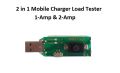 WikiTech 1A & 2A USB Port Selectable Discharge Load Tester Digital Current Voltage Meter Tester With Switch & LED. 