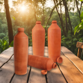 Handmade Natural Clay Water Bottle 1L Self Cooling Matka Eco-Friendly Water Vessel. 