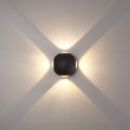 LED COB 4 Sided Wall Lamp Outdoor Wall Light IP65 Waterproof Black. 